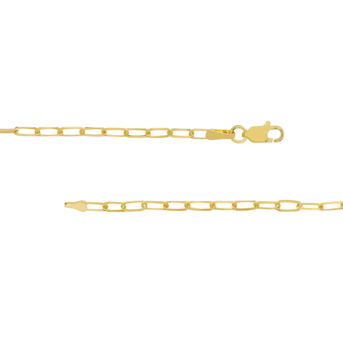 14K Yellow 2.2mm Paper Clip Chain