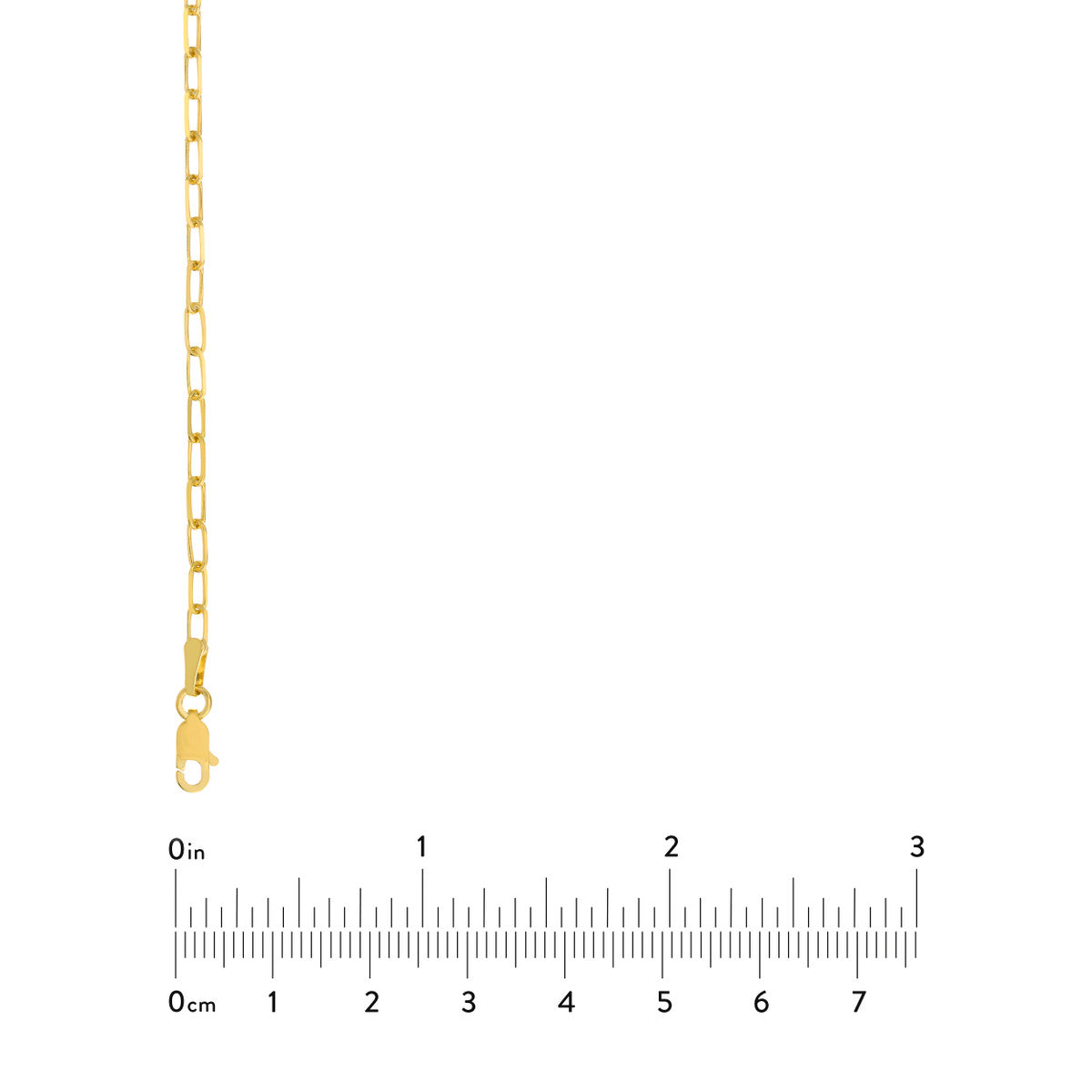 14K Yellow 2.2mm Paper Clip Chain