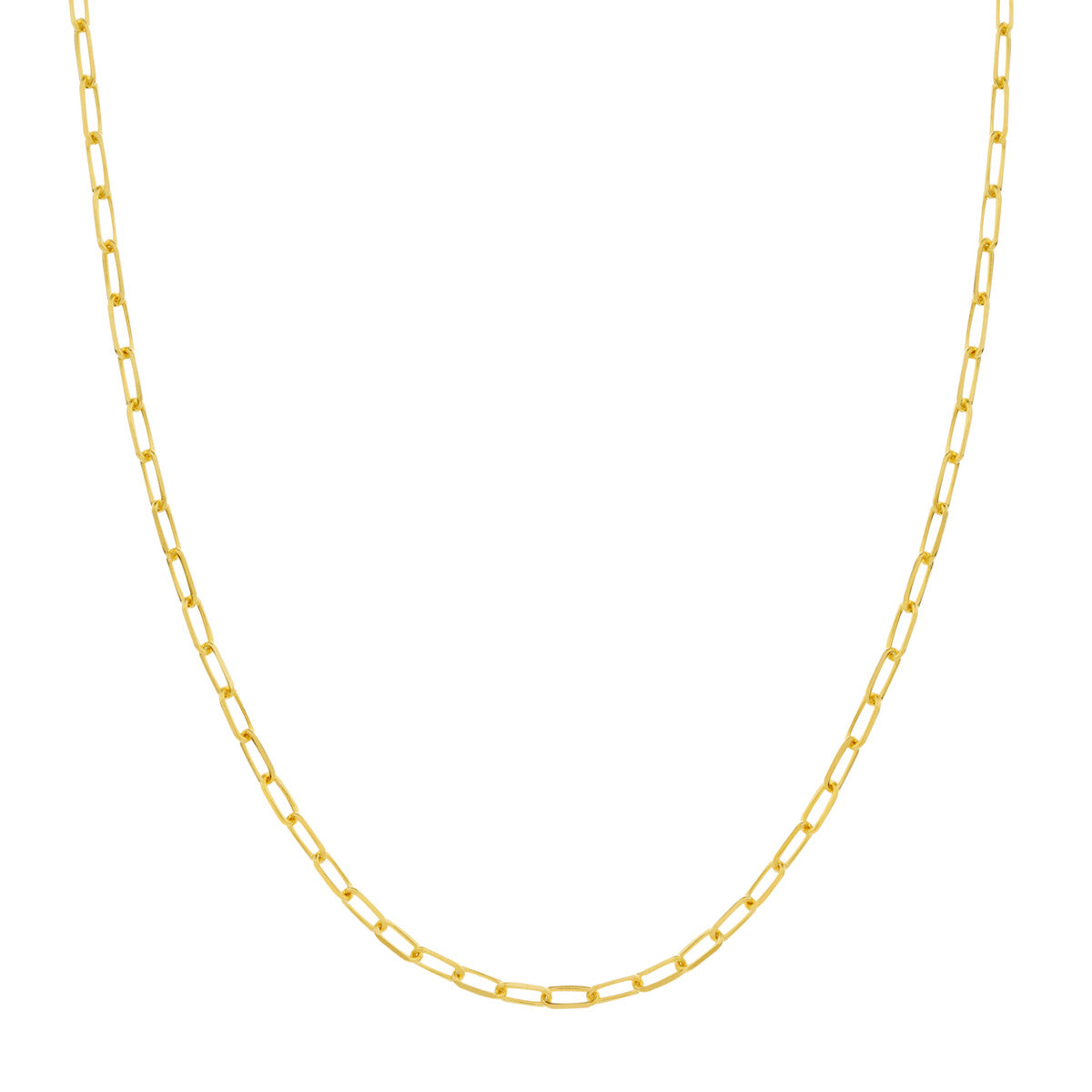14K Yellow 2.2mm Paper Clip Chain
