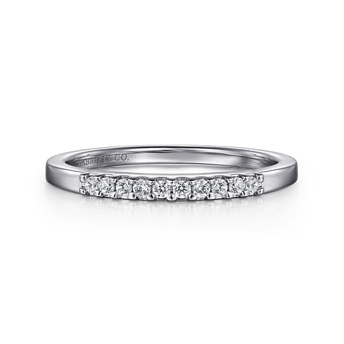 Gabriel & Co | Manila - 14K White Gold 11 Stone Shared Prong Diamond Wedding Band