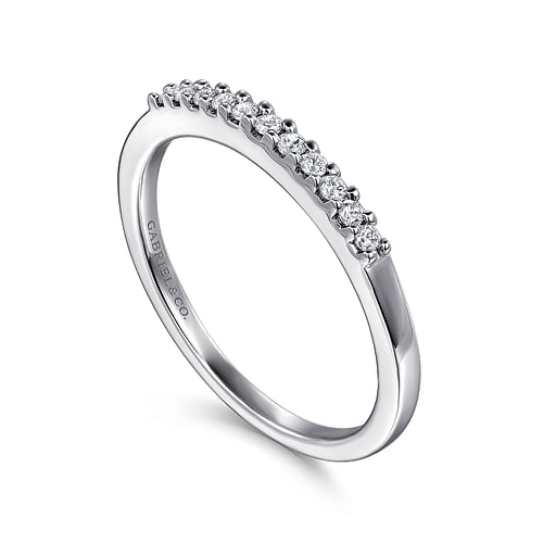 Gabriel & Co | Manila - 14K White Gold 11 Stone Shared Prong Diamond Wedding Band