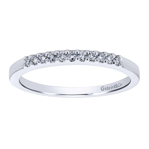 Gabriel & Co | Manila - 14K White Gold 11 Stone Shared Prong Diamond Wedding Band