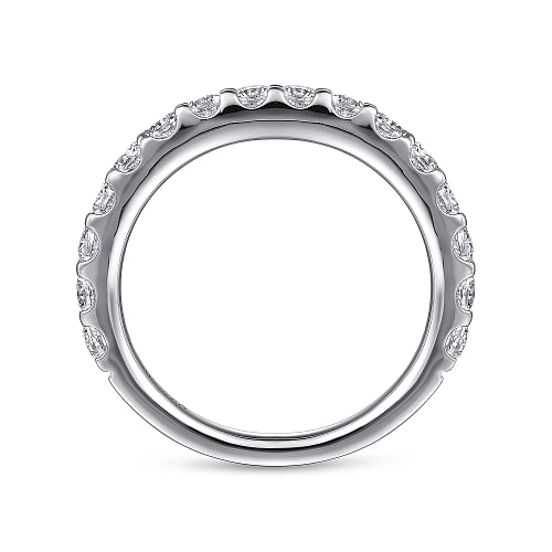 Montreal - 14K White Gold Shared Prong Diamond Wedding Band - 1 ct