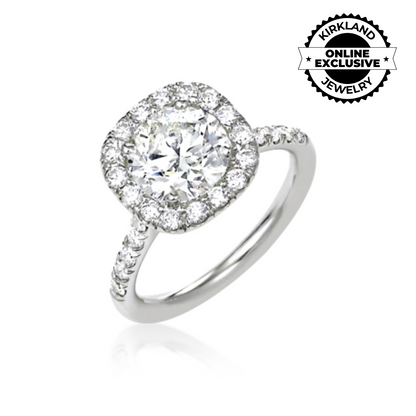 Ziva | Square Diamond Halo Engagement Ring