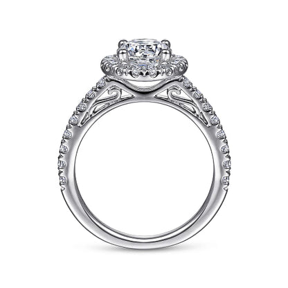 Gabriel & Co | Rachel - 14K White Gold Round Halo Diamond Engagement Ring