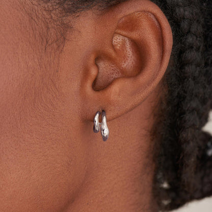 Ania Haie | Silver Wave Double Hoop Stud Earrings