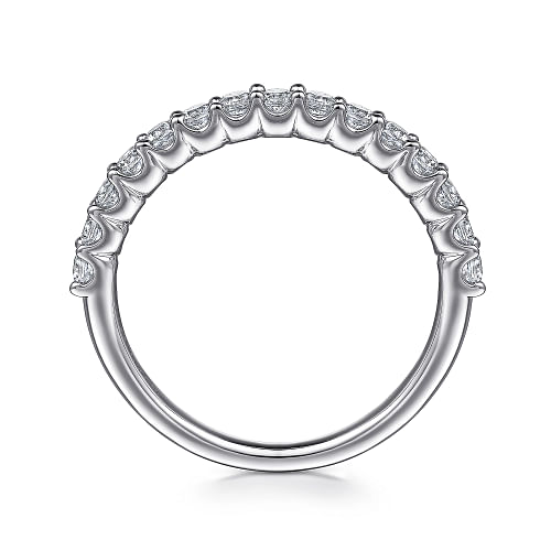 Sorrento - 14K White Gold Shared Prong Set Diamond Wedding Band - 0.5ct