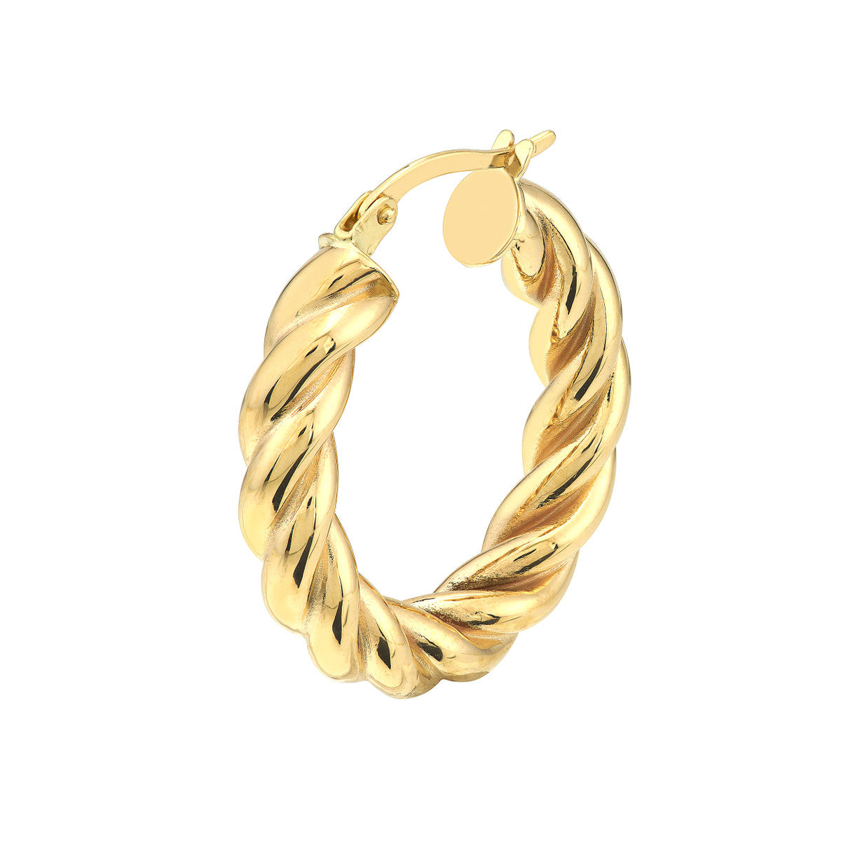 Midas | 14K Yellow Gold Oval Rope Twist Hoops