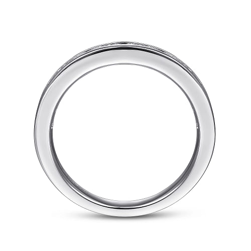 Toledo - 14K White Gold Channel Set Diamond Wedding Band - 0.25ct
