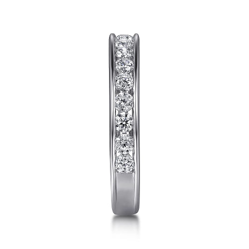 Toledo - 14K White Gold Channel Set Diamond Wedding Band - 0.75ct
