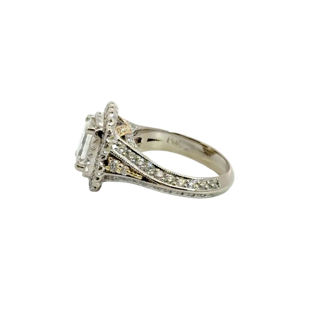 Kirkland Jewelry Estate | 14K Emerald Cut Halo Engagement Ring