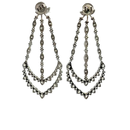 18K White Gold Hearts on Fire Chandelier Earrings