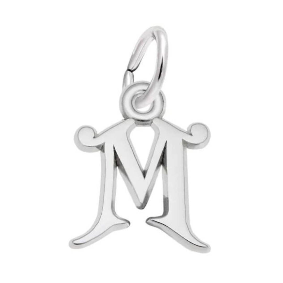 Curly Initial M Accent Charm
