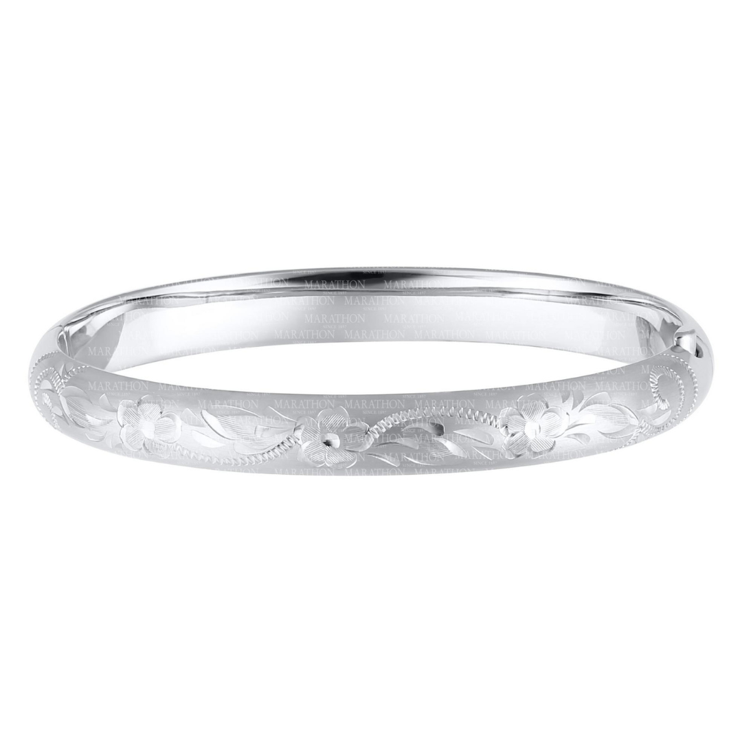 Sterling Silver Satin Floral Bracelet