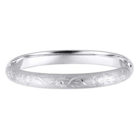 Sterling Silver Satin Floral Bracelet