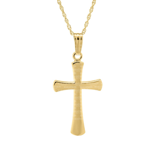 Marathon | 14K Gold Filled Cross with Curved Edge Necklace
