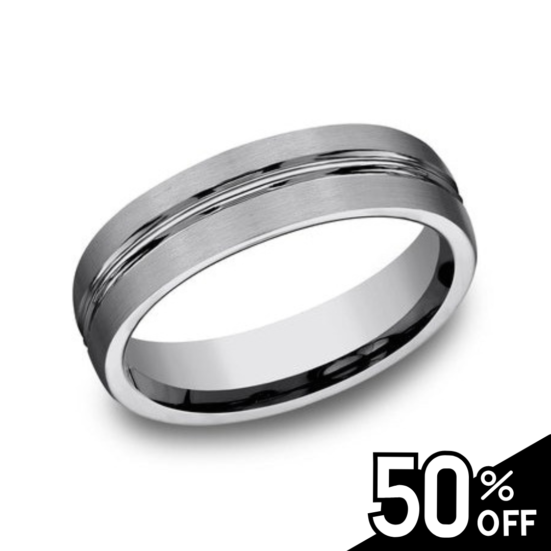 Comfort-Fit Concave Center Wedding Band
