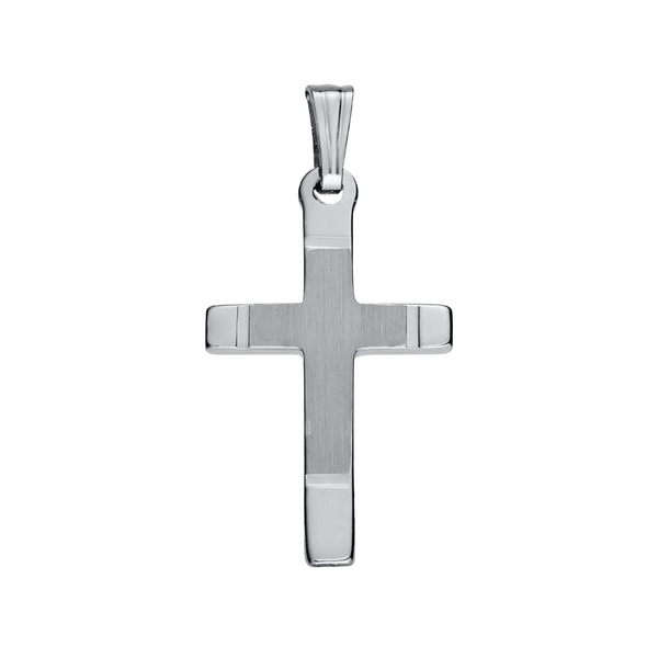 Sterling Silver Cross with High Polished Ends Necklace