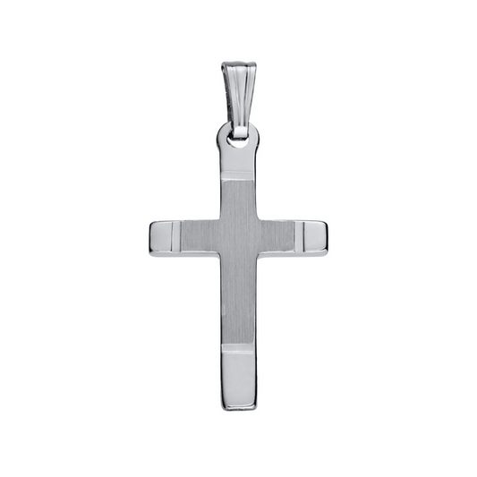 Sterling Silver Cross with High Polished Ends Necklace