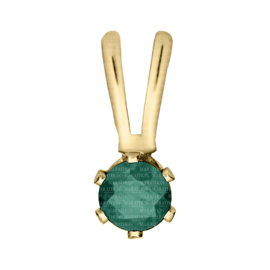 14K Yellow Gold Necklace with Emerald Pendant