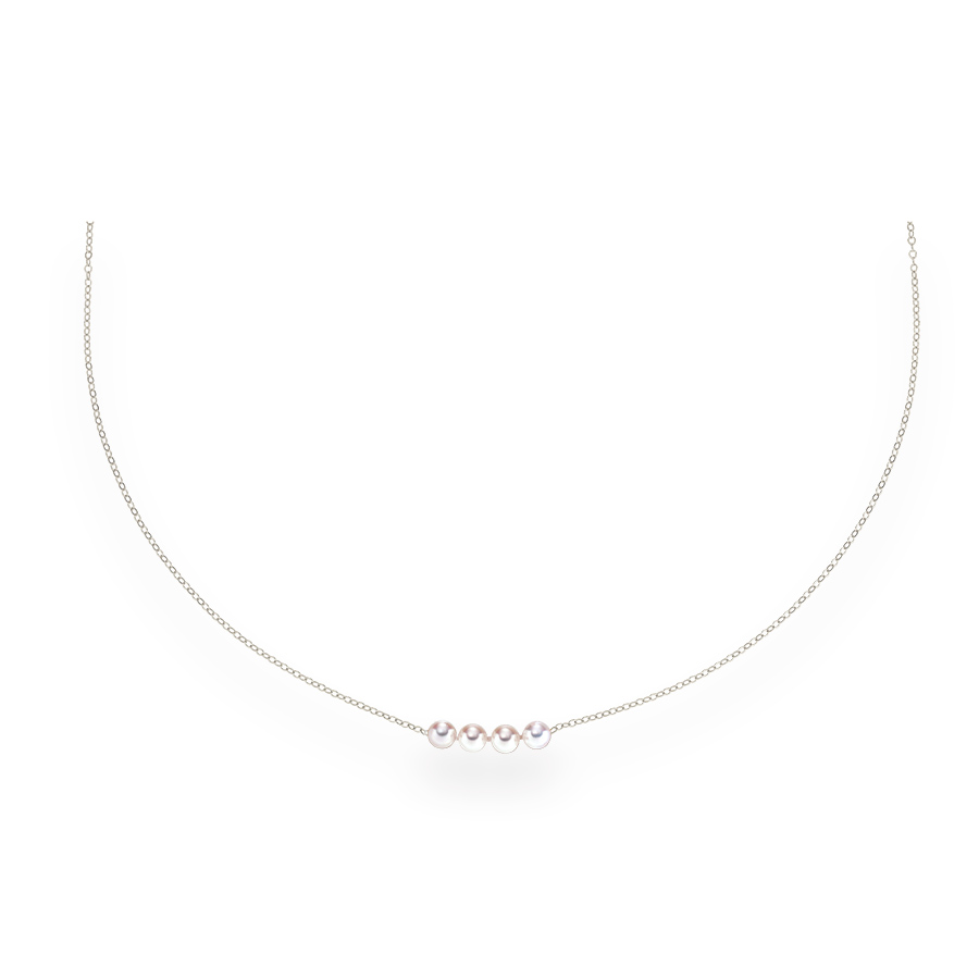 14K White Gold Uniform Add a Cultured Pearl Necklace