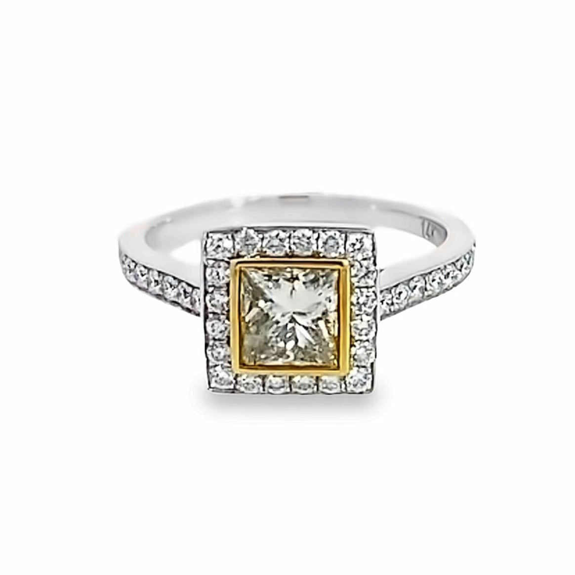 14K Two-Tone White and Yellow Gold Engagement Ring