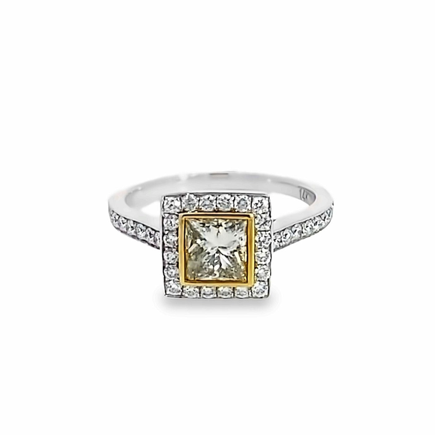 Sylvie | 14K Two-Tone White and Yellow Gold Engagement Ring