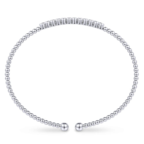 Gabriel & Co | 14K White Gold Bujukan Bead Diamond Bangle