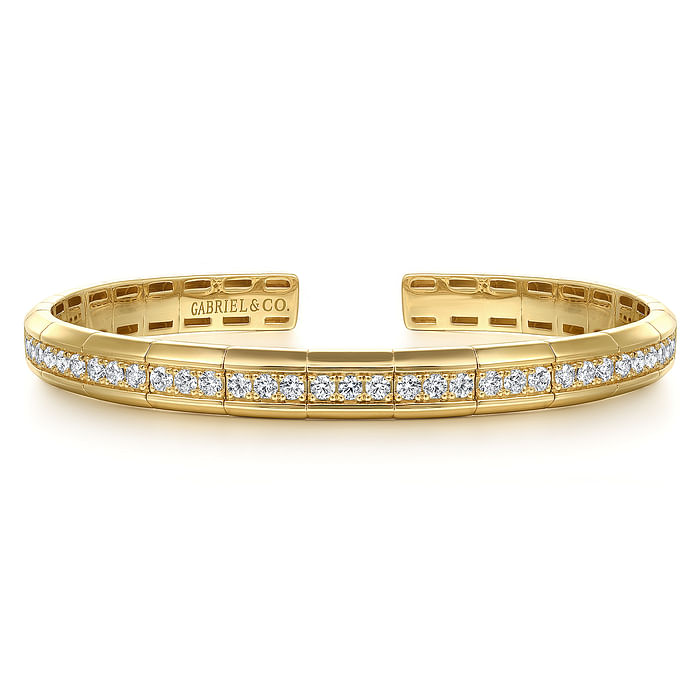 14K Yellow Gold Bujukan Diamond Bangle