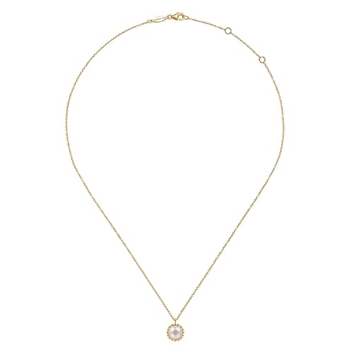14K Yellow Gold Bujukan Pearl Pendant Necklace