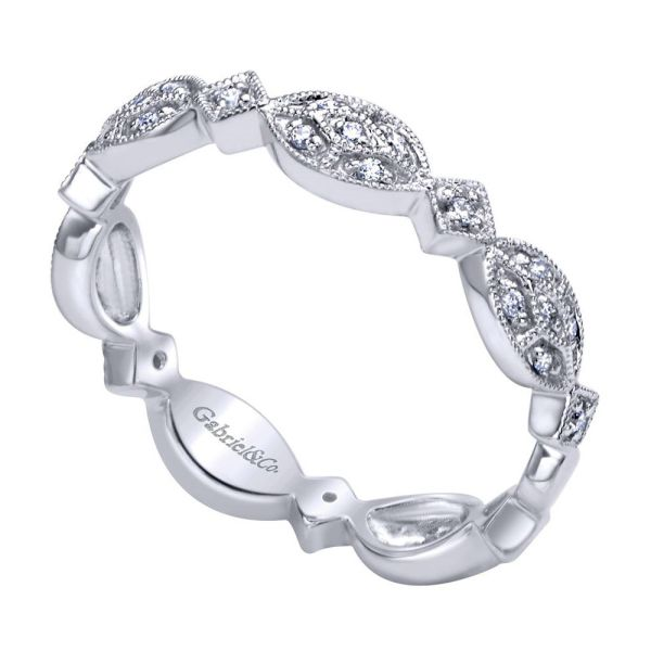 14 Karat White Gold Vintage Stackable Ladies' Ring