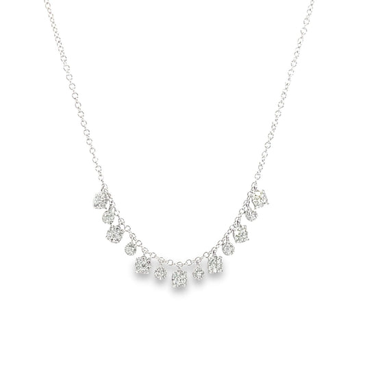Meira T Designs | White Gold Pave Station Diamond Necklace