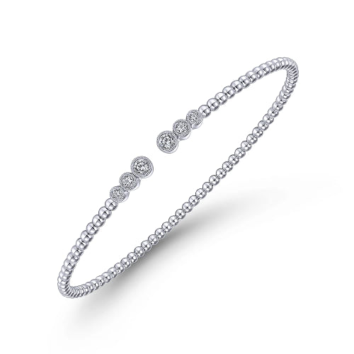 14K White Gold Bujukan Diamonds Split Bangle