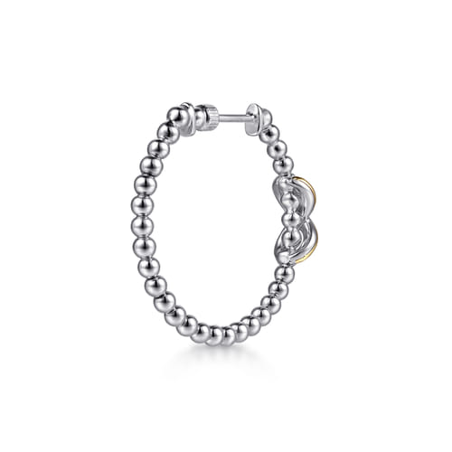 14K Yellow Gold and Sterling Silver Bujukan Infinity Classic Hoop Earrings
