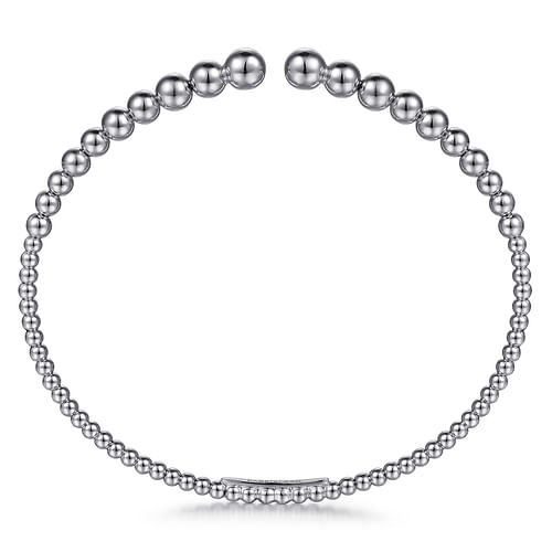 14K White Gold Bujukan Open Bangle