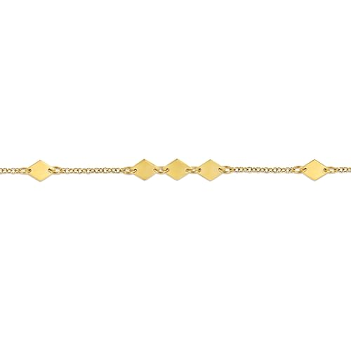 14K Yellow Gold Rhombus Stations Bracelet