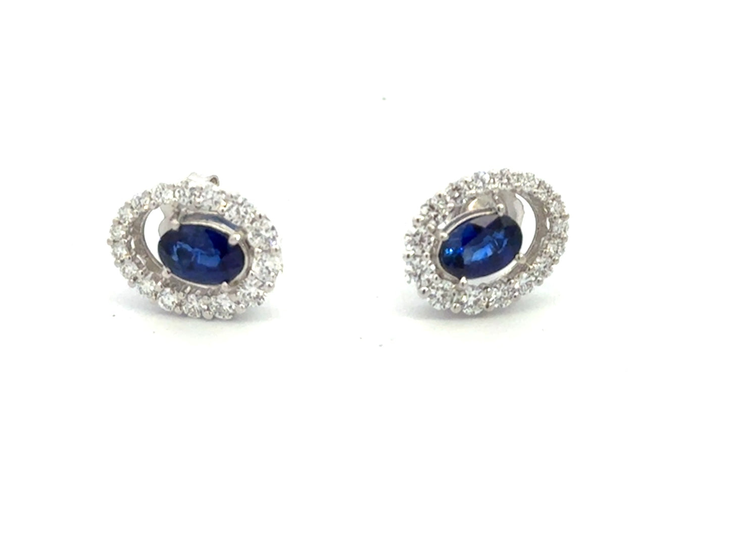18K White Gold Sapphire and Diamond Earrings