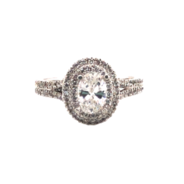 14K White Gold Diamond Double Halo Engagement Ring