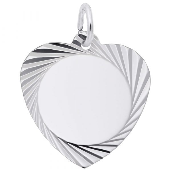 Medium Diamond Faceted Heart Charm