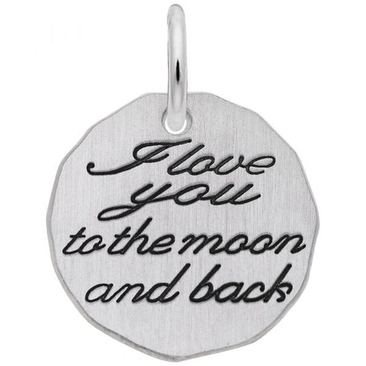 Rembrandt Charms | I Love You to the Moon and Back Tag Charm