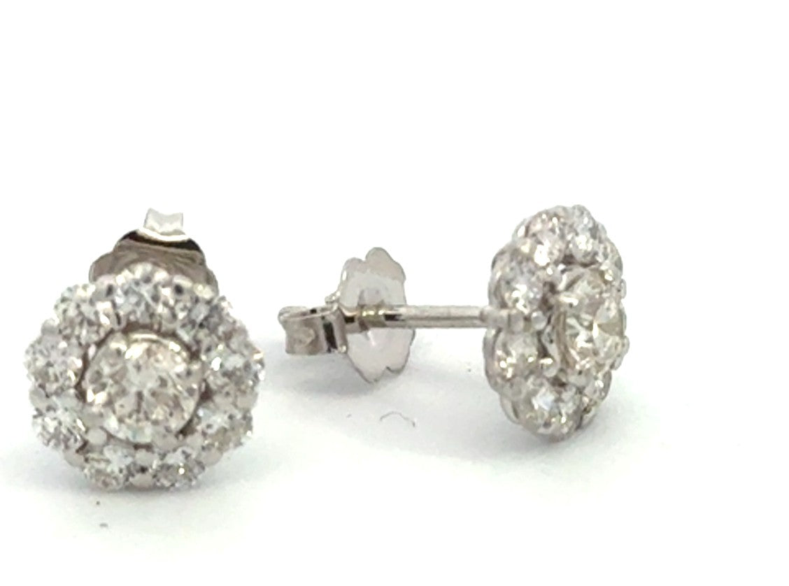Kirkland Jewelry Estate - 14K White Gold Diamond Earrings - 1.50 Carats