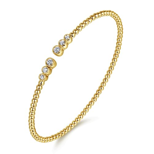 14K Yellow Gold Bujukan Diamonds Split Bangle