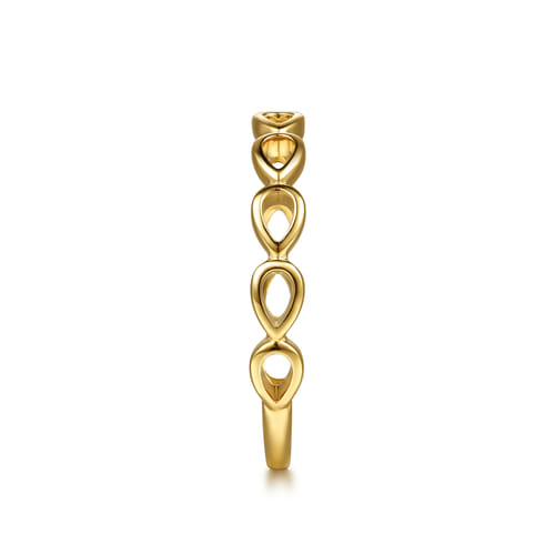 14K Yellow Gold Pear Shape Stackable Ring