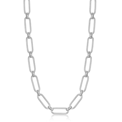 Silver Cable Connect Chunky Chain Necklace