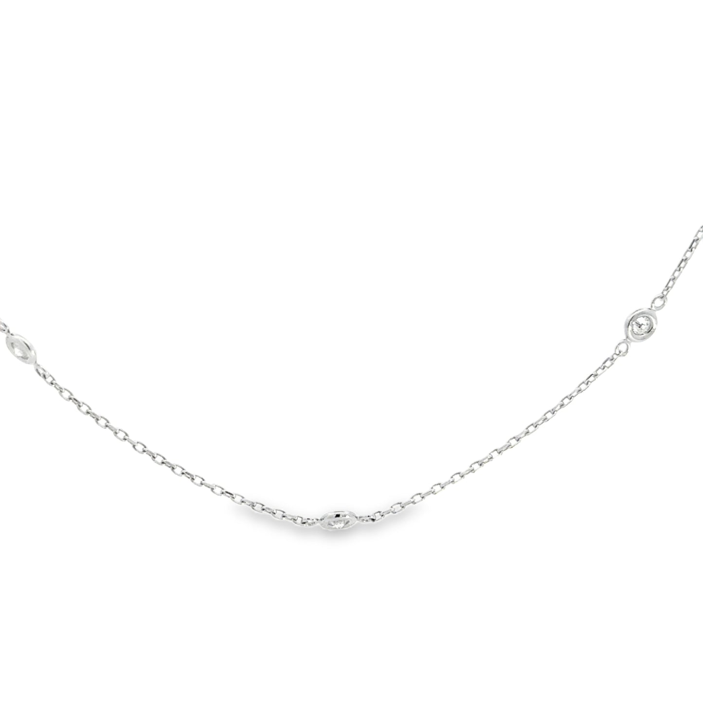 14K White Gold Diamonds by the Yard Necklace