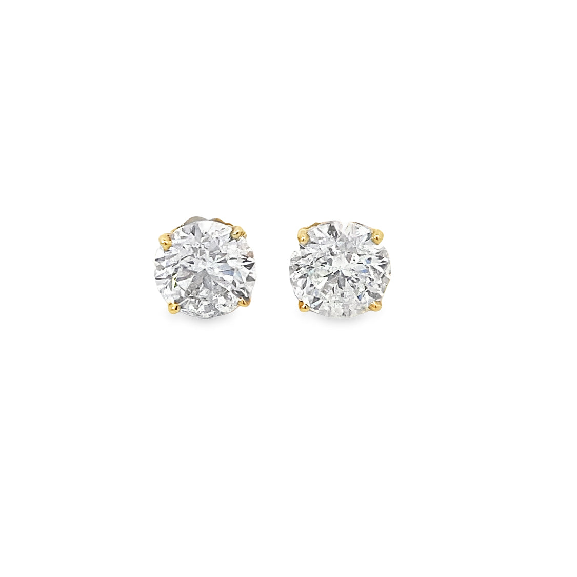 14K Yellow Gold Diamond Stud Earrings (4.11 CTW) – Style 1874