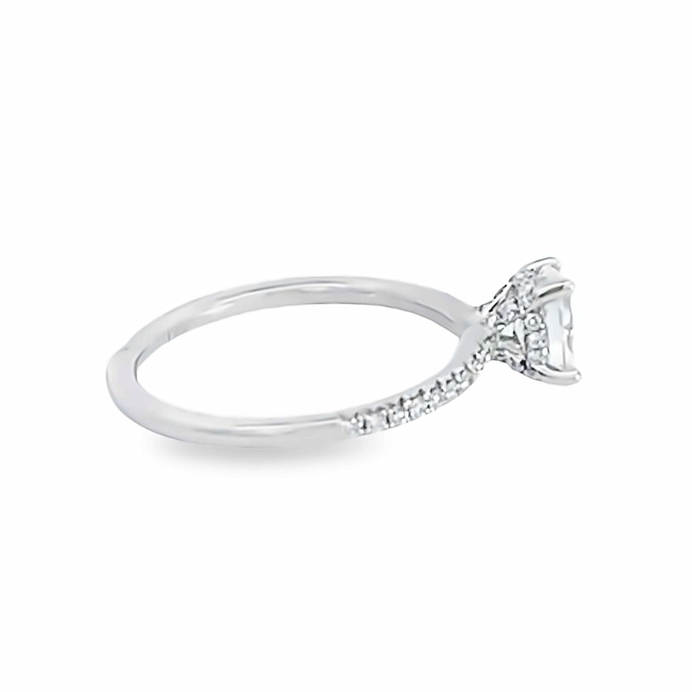 14K White Gold Oval Cut Diamond Engagement Ring