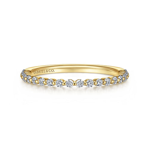 14K Yellow Gold Single Prong Diamond Anniversary Band