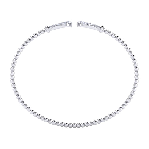 14K White Gold Diamond Bangle