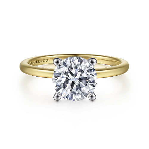 Gabriel & Co |  Classic Collection - 14K White-Yellow Gold Diamond Engagement Ring